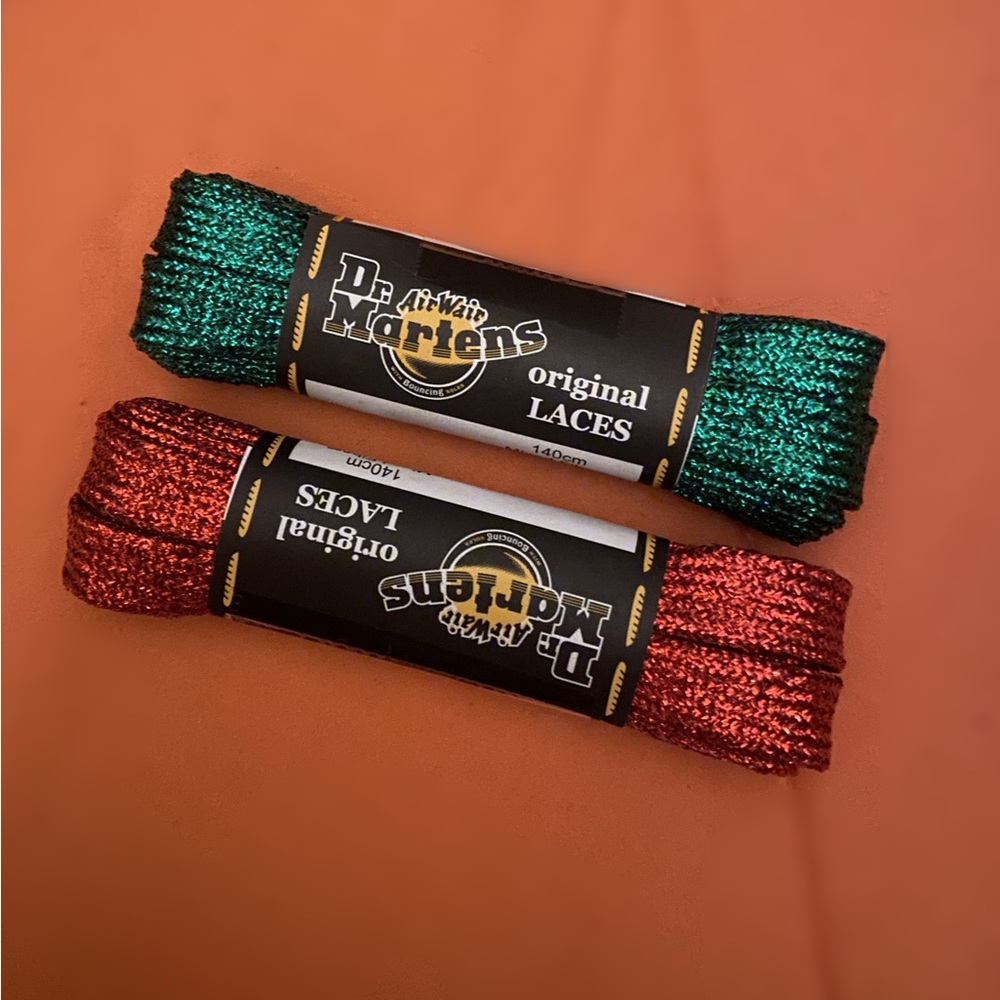 Dr. Martens Red Green Sparkle Shoelaces